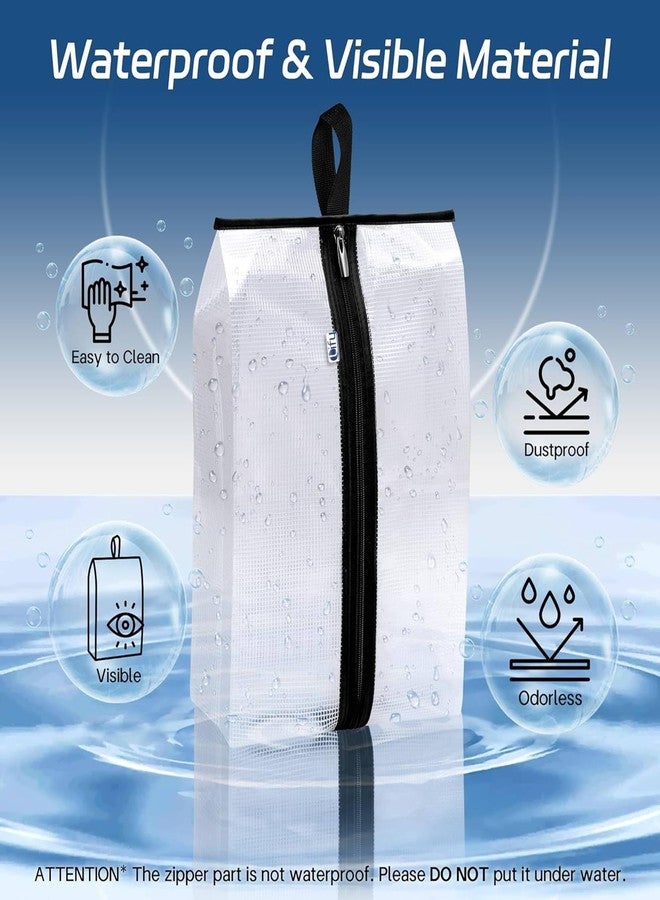 Lify Travel Shoe Bag with Handle and Zipper Closure for Travel and Home Use as Soccer Shoe Bag - Waterproof, Dustproof, Transparent- 6 Piece Pack (Baby Pink- 3Piece) - Image 5